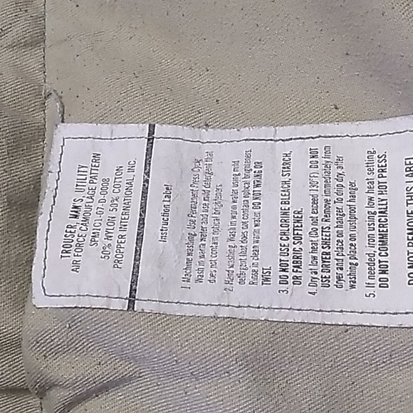 Mens US Military Air Force Utility 36 xs 50% cotton 50% nylon camo - Picture 7 of 8